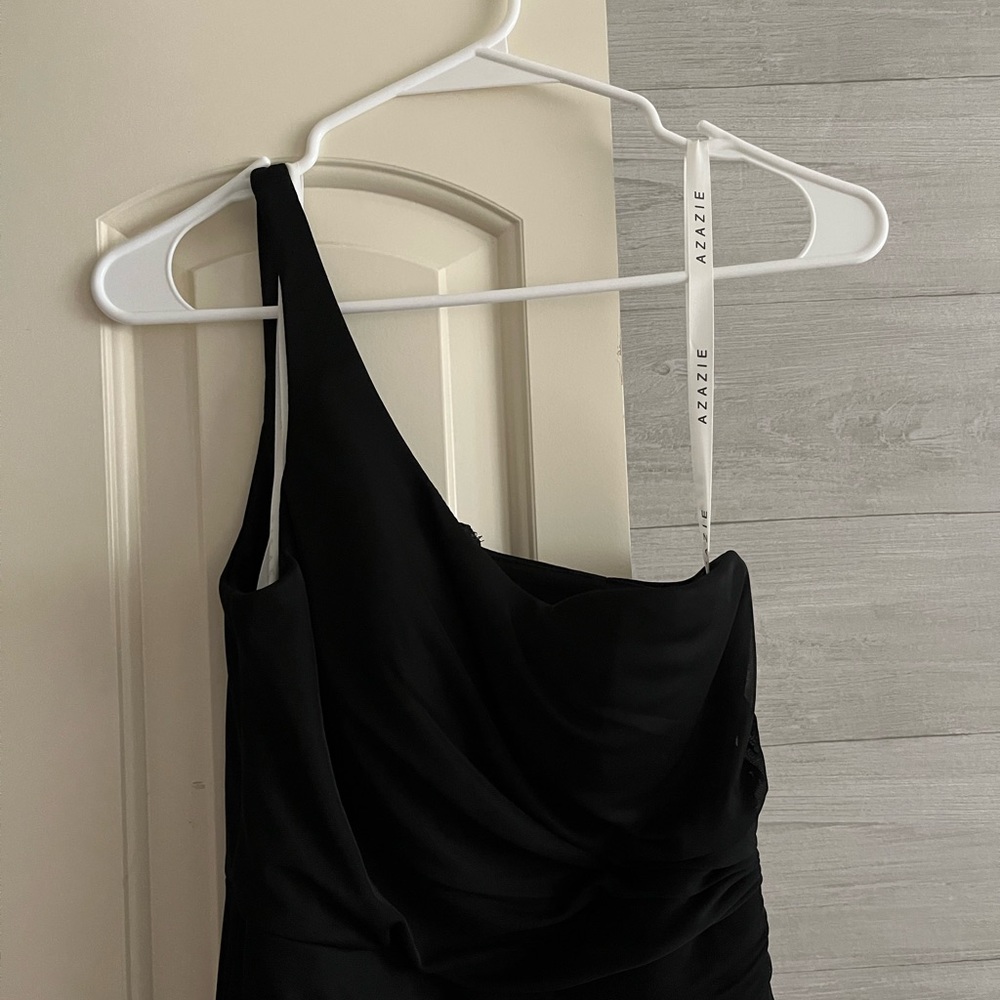 Azazie Black One-Shoulder Bridesmaid/Wedding Dress
